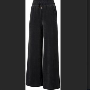 Black Velour Puma Sweatpants Wide-Leg Joggers Small